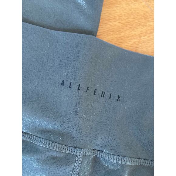 EUC Allfenix Anthropologie Liquid Olive Green Leggings M Shine Sparkle Glitter - Picture 11 of 11